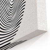 Bohemian Wall Art | Bauhaus Wavy Lines Circle Boho Canvas | Eclectic Print