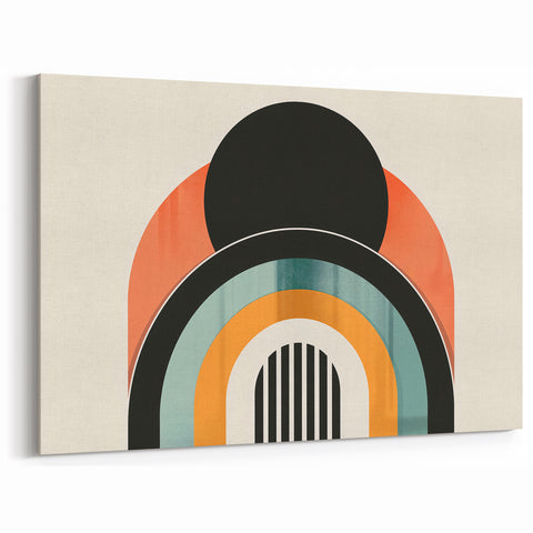 Bohemian Wall Art | Retro Bauhaus Arches Boho Canvas | Eclectic Art Print