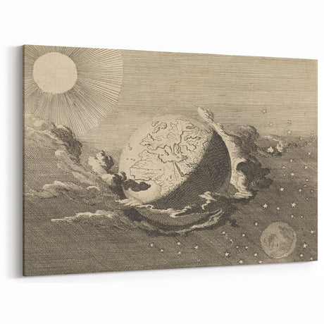 Grunge Wall Art - Vintage Celestial Print - Distressed Cosmic Decor