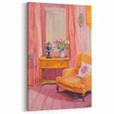 Electric Art Canvas - Vibrant Modern Decor with Floral and Chair Motif