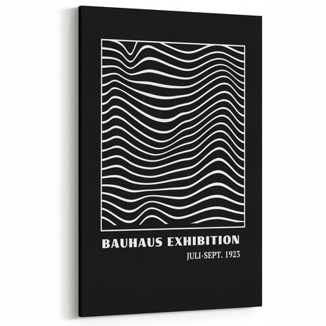 Bohemian Wall Art | Bauhaus Wavy Line Square Boho Canvas | Eclectic Print
