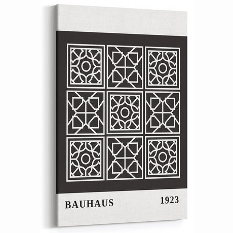Bohemian Wall Art | Bauhaus Geometric Grid Boho Canvas | Eclectic Print