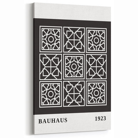 Bohemian Wall Art | Bauhaus Geometric Grid Boho Canvas | Eclectic Print