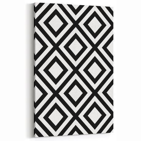 Bohemian Wall Art | Bold Bauhaus Diamond Geometric Canvas | Eclectic Print