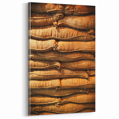Rustic Wall Art for Farmhouse Decor – Vintage Burlap Sack Texture