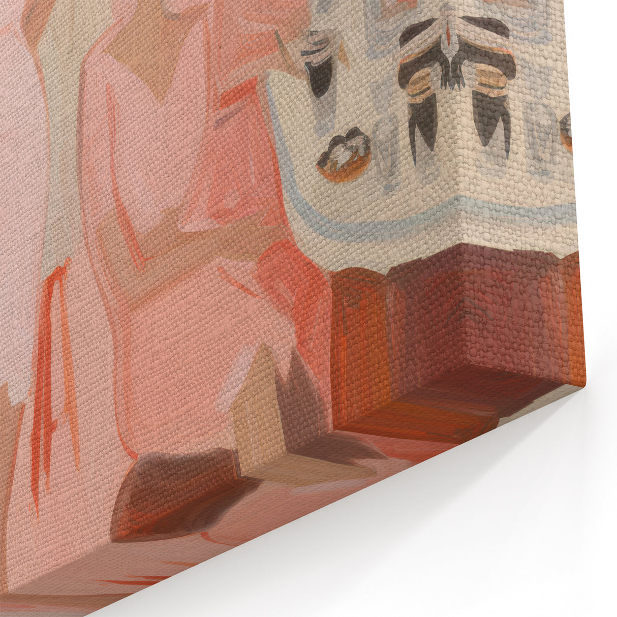Electric Social Scene Wall Art - Vibrant Pink Modern Café Gathering