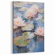 Electric Water Lily Wall Art - Tranquil Pond Scene with Soft Pastel Hues
