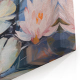 Electric Water Lily Wall Art - Tranquil Pond Scene with Soft Pastel Hues
