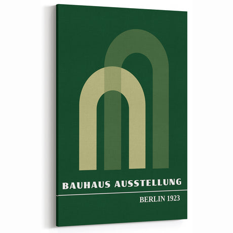 Bohemian Wall Art | Bauhaus Green Overlapping Arch Canvas | Eclectic Print