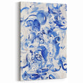 Vibrant Electric Blue Abstract Wall Art - Modern Fluid Electric Canvas