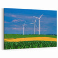 Nebraska Nature Art - Wind Turbines Panoramic Nebraska Canvas Prints