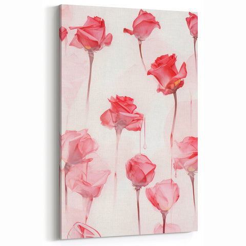 Electric Wall Art | Vibrant Rose-Inspired Modern Electric Art Canvas