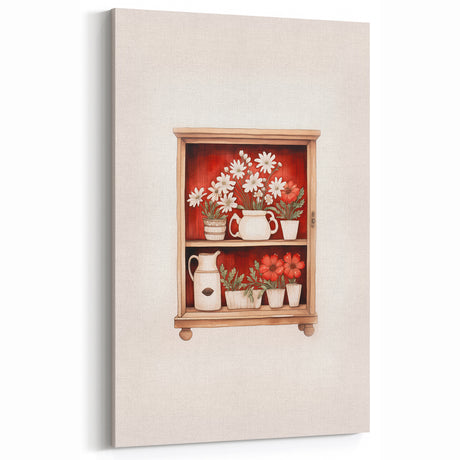 Electric Wall Art | Vibrant Floral Shelf Modern Electric Art Canvas