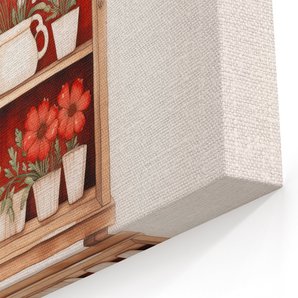 Electric Wall Art | Vibrant Floral Shelf Modern Electric Art Canvas