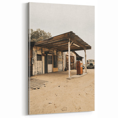 Rustic Gas Station & Truck Wall Art – Vintage Americana Decor Print