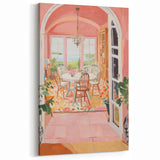 Electric Wall Art | Vibrant Dining Room Scene Modern Electric Art Canvas