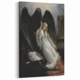 Dark Moody Wall Art - Gothic Guardian Angel Scene for Dramatic Interiors