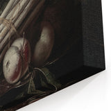 Dark Moody Wall Art - Elegant Still Life with Asparagus and Fruit