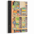 Electric Wall Art | Vibrant Bookshelf and Vases Modern Electric Art Canvas