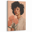 Electric Wall Art | Vibrant Floral Portrait Modern Electric Art Canvas
