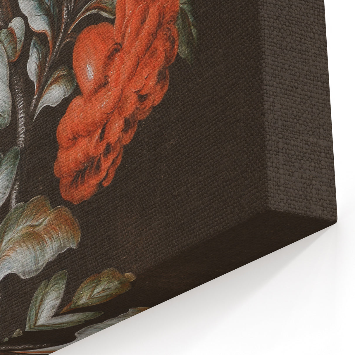 Dark Moody Wall Art - Vibrant Red Floral with Butterfly and Dragonfly
