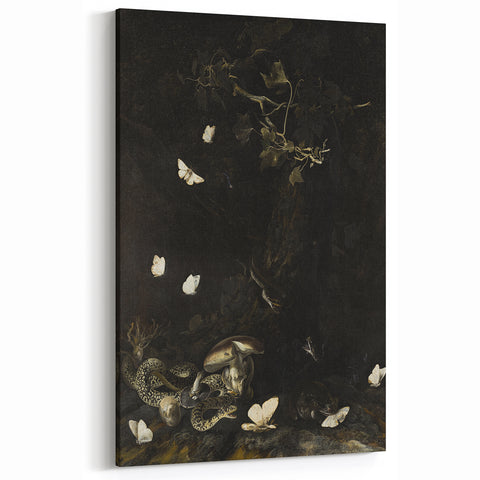 Dark Moody Wall Art with Snakes and Moths | Dramatic Moody Art Prints