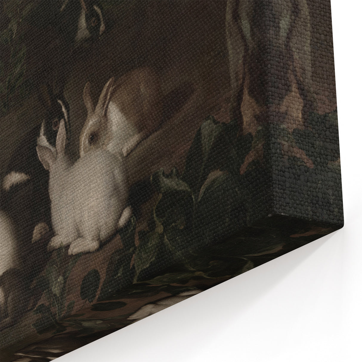 Dark Moody Wall Art | Serene Rabbit Gathering | Moody Animal Prints