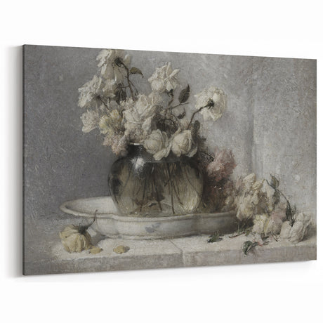 Dark Moody Floral Still Life Art - Timeless Elegance for Interior Decor