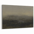 Dark Moody Landscape Art - Serene Atmospheric Hills for Timeless Decor