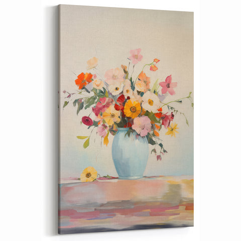 Electric Floral Wall Art: Vibrant Flower Bouquet in Modern Electric Decor
