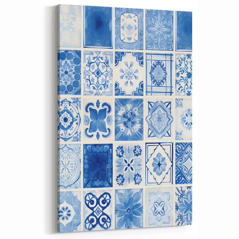 Electric Tile Wall Art: Blue Geometric Patterns in Modern Electric Decor