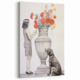 Modern Electric Wall Art: Classic Vase with Bold Floral and Dog Design
