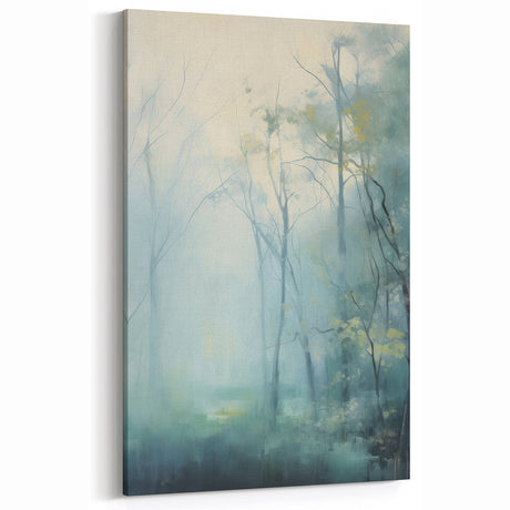 Electric Forest Wall Art: Serene Misty Landscape in Modern Decor