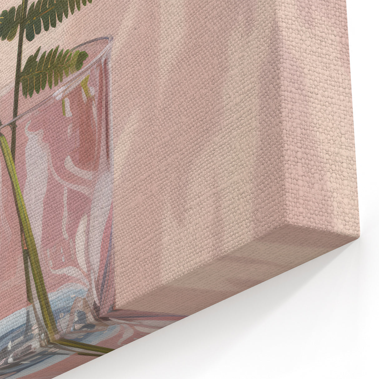 Electric Minimalist Wall Art: Fern in Glass Vase for Modern Decor