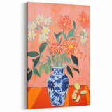 Electric Floral Wall Art: Bold Vase with Vibrant Flowers in Modern Decor