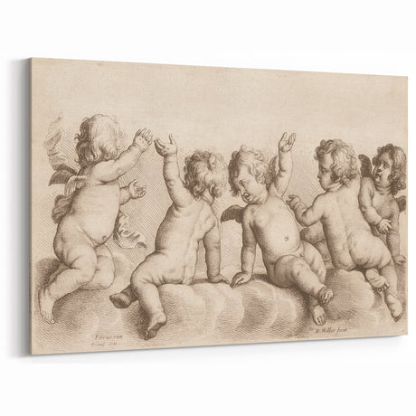 Vintage Cherubs Grunge Art - Distressed Grunge Canvas Print Decor