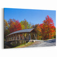 New Hampshire Art Prints - Scenic Wooden Bridge in Autumn Canvas
