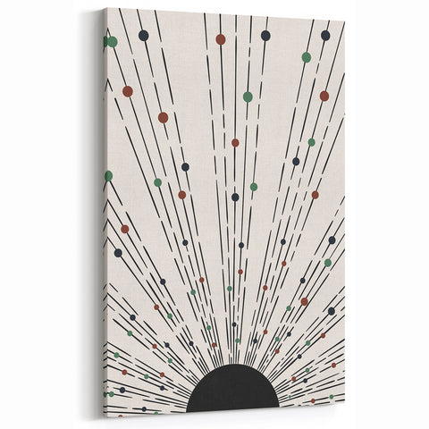 Bohemian Wall Art | Minimalist Abstract Sunburst Design | Boho Decor
