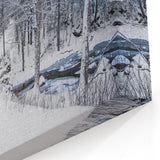 New Hampshire Photography – Winter Covered Bridge Canvas and Prints
