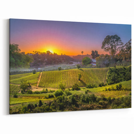 Sunset Over Napa Valley Vineyards – Scenic Wine Country Wall Art