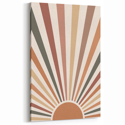 Bohemian Wall Art Sunrise | Eclectic Boho Decor Canvas | Retro Chic Design