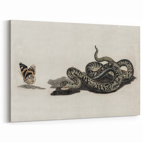 Grunge Snake and Butterfly - Vintage Grunge Aesthetic Canvas Print
