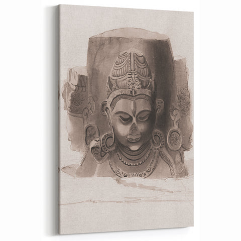 Grunge Wall Art - Vintage Sculpture Grunge Canvas Print - Distressed Art