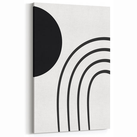 Minimalist Boho Wall Art | Black and White Abstract Canvas | Modern Decor