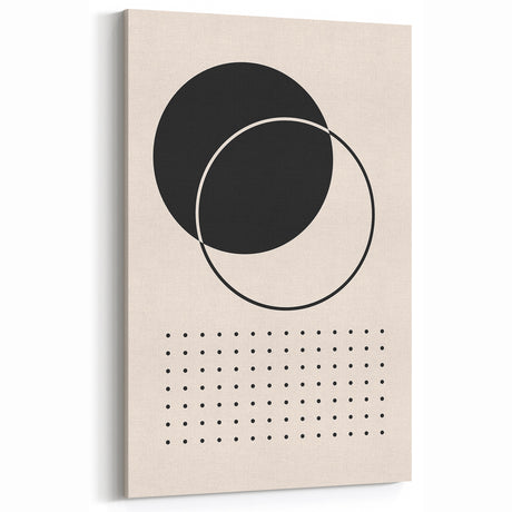 Modern Boho Wall Art | Minimalist Black and White Canvas | Geometric Design