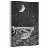 Grunge Wall Art - Cosmic Lunar Landscape Print - Space Grunge Decor