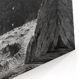 Grunge Wall Art - Cosmic Lunar Landscape Print - Space Grunge Decor