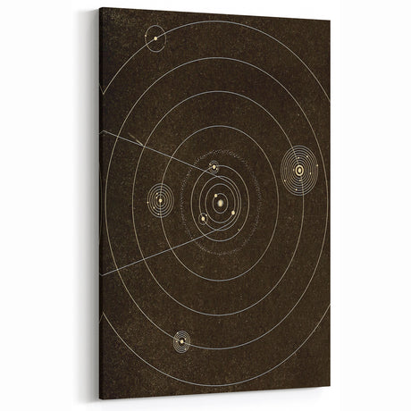 Grunge Solar System Art - Abstract Grunge Canvas Print for Urban Decor