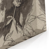 Botanical Black and White Grunge Wall Art - Vintage Grunge Canvas Print
