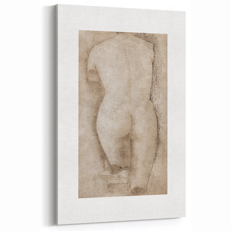 Vintage Nude Study Grunge Wall Art - Minimalist Grunge Canvas Print